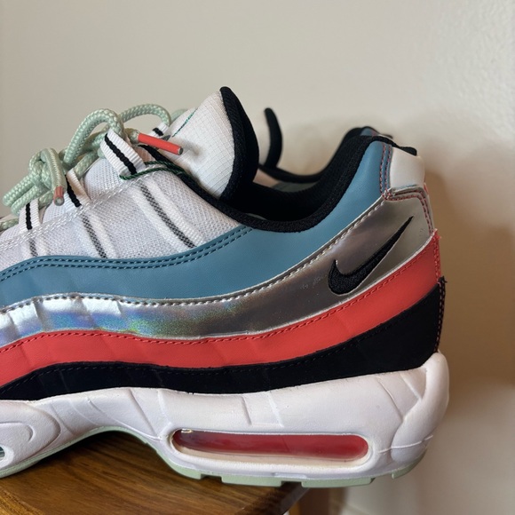 👽 Nike Air Max 95 "Alien" - White Cerulean Coral - Men's Size 14 🚀 - Picture 3 of 12